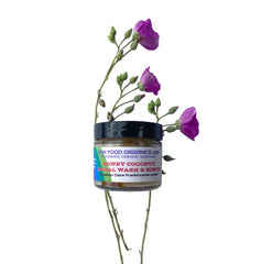 Honey coconut facial wash and scrub bottle